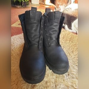 Women's Ecco Grainer Waterproof Black Leather combat boots 39 8.5
